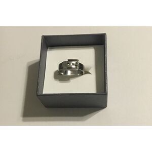 New Trendy Stainless Steel Buckle Band Ring Sz 4